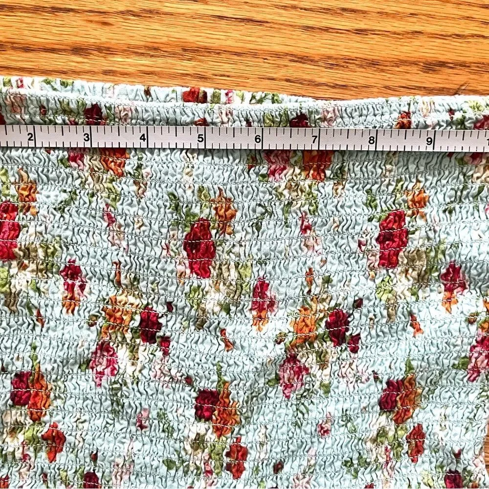 Sunday Mi Amor Green Floral Tube Top Maxi Dress, Size XS